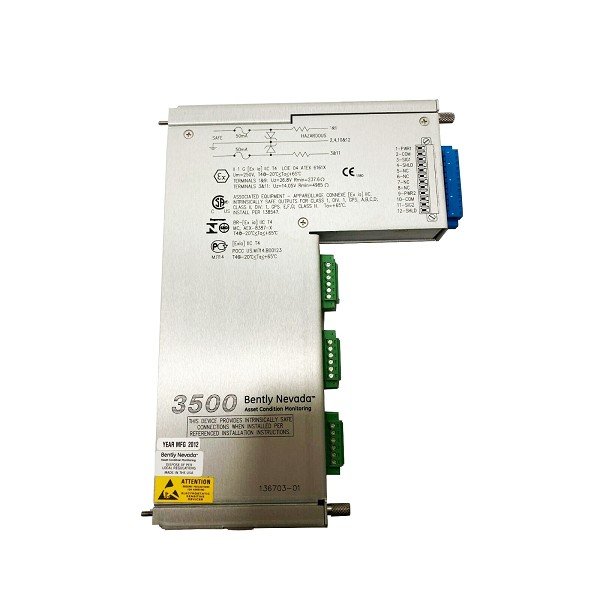 136703-01 Bently Nevada 3500/50 I/O Module with Internal Barriers and Internal Termination