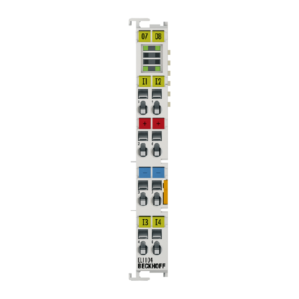 EL1104 BECKHOFF EtherCAT Terminal, 4-channel digital input, 24 V DC, 3 ms, 2-/3-wire connection
