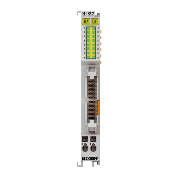 EL1852 BECKHOFF EtherCAT Terminal, 8-channel digital input + 8-channel digital output, 24 V DC, 3 ms, 0.5 A, flat-ribbon cable