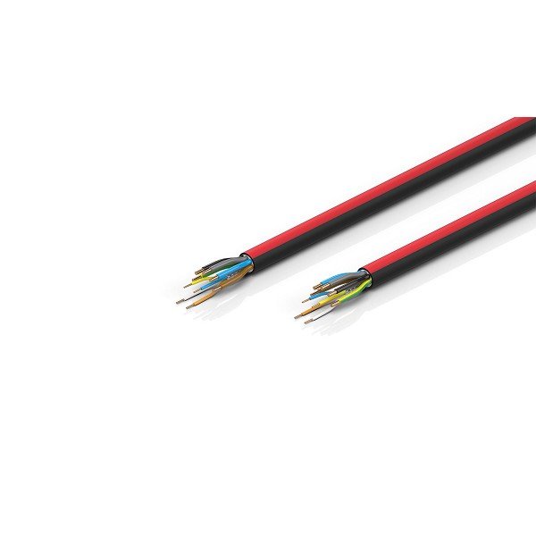ZB7203-0050 BECKHOFF EtherCAT/Ethernet cable, no overall shield, PUR, drag-chain suitable, 5 G 1.5 mm² + (1 x 4 x AWG22), black with yellow stripe, OD = 11.0 mm (±0.2 mm)