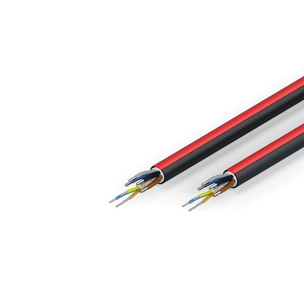 ZB7215-0500 BECKHOFF EtherCAT P cable, no overall shield, PUR, drag-chain suitable, 4 x 1.5 mm² + (1 x 4 x AWG22), black with red stripe, OD = 10.8 mm (±0.2 mm)