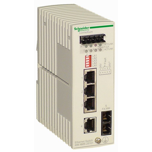 499NMS25101 Schneider Electric Ethernet TCP/IP switch - ConneXium - 4 ports for copper+ 1 for fiber optic
