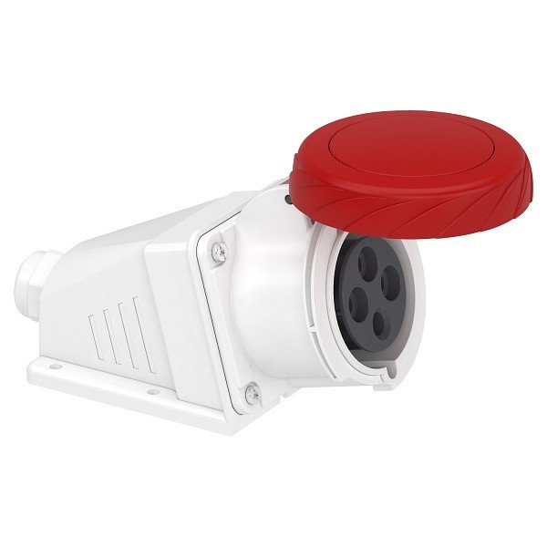 PKF32W734 Schneider Electric PratiKa socket - screw - angled - 32A - 3P + E - 380...415 V AC - wall