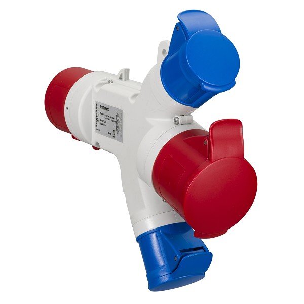 PKZM413 Schneider Electric PratiKa multiple adapter - 2 industrial sockets - 32 A - 3P+N+E - 380V AC - IP44