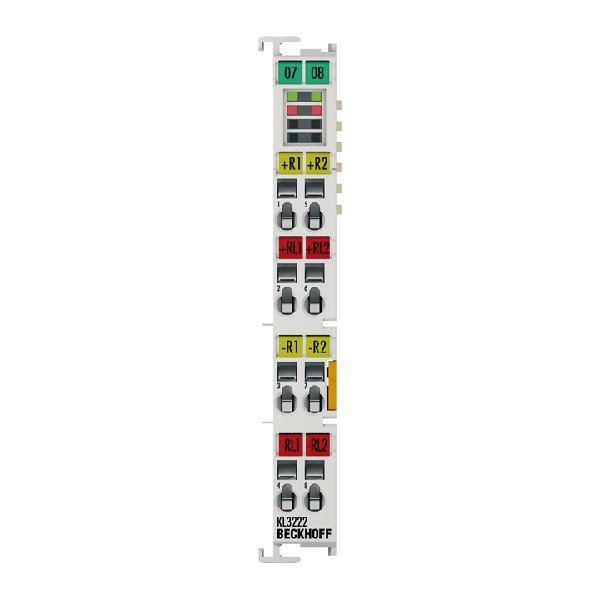 KS3222 BECKHOFF Bus Terminal, 2-channel analog input, temperature, RTD (Pt100), 16 bit, high-precision, pluggable wiring