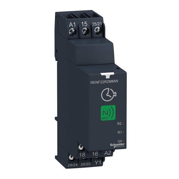 RENF22R2MMW Schneider Electric NFC modular timing relay, Harmony, 8A, 2CO, 0.1s…999 h, multifunction, 24...240V AC DC