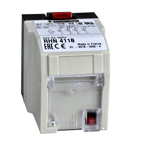 RHN411B Schneider Electric plug-in relay - Zelio RHN - instantaneous - 4 C/O - 24 V AC 50 Hz - 5 A