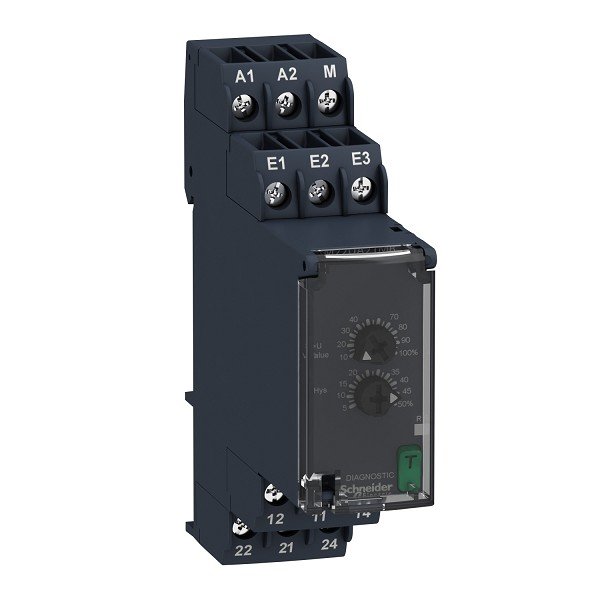 RM22UA21MR Schneider Electric Modular 1 phase overvoltage control relay, Harmony, 8A, 2CO, 0.05…5V AC DC measurement, 24…240V AC DC