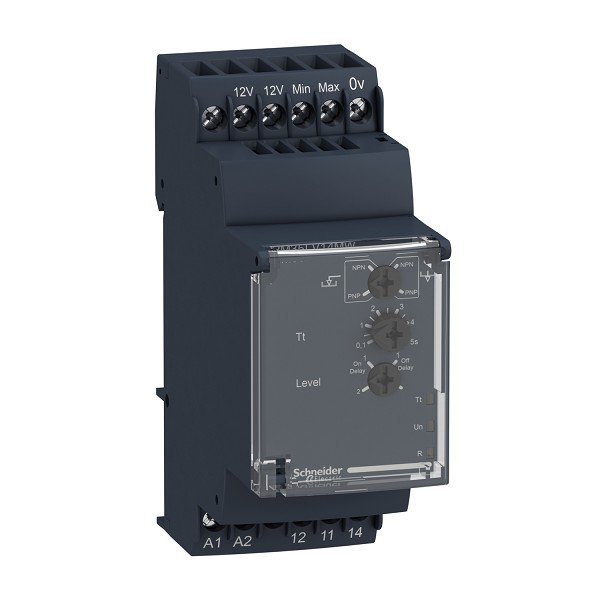 RM35LV14MW Schneider Electric Modular liquid level control relay, Harmony, 5A, 1CO, 24...240V AC DC
