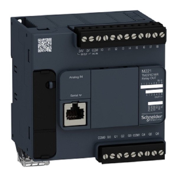 TM221C16R SchneiderElectric logic controller, Modicon M221, 16 IO, 7 relay outputs, 100…240V AC