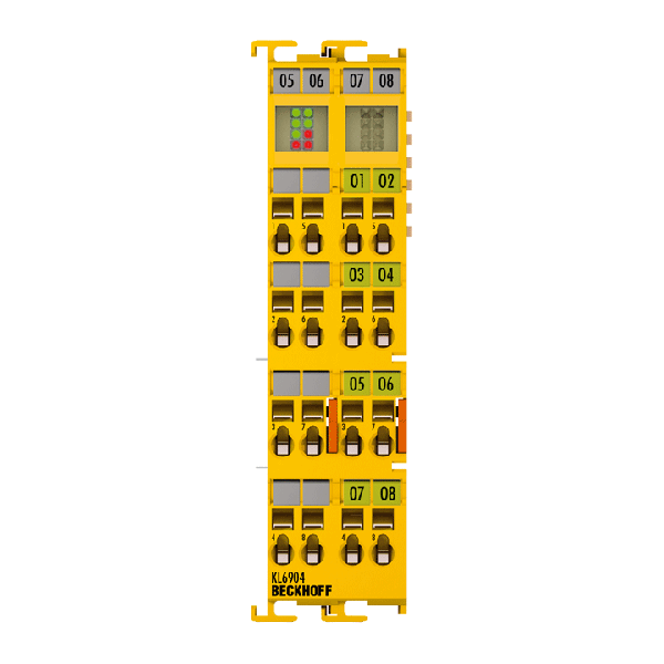 KL6904 BECKHOFF Bus Terminal, communication interface + 4-port digital output, 24 V DC, 0.5 A, TwinSAFE Logic