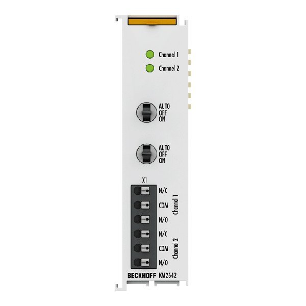 KM2642 BECKHOFF Bus Terminal module, 2-channel digital output, 230 V AC, 6 A, manual/autom. operation