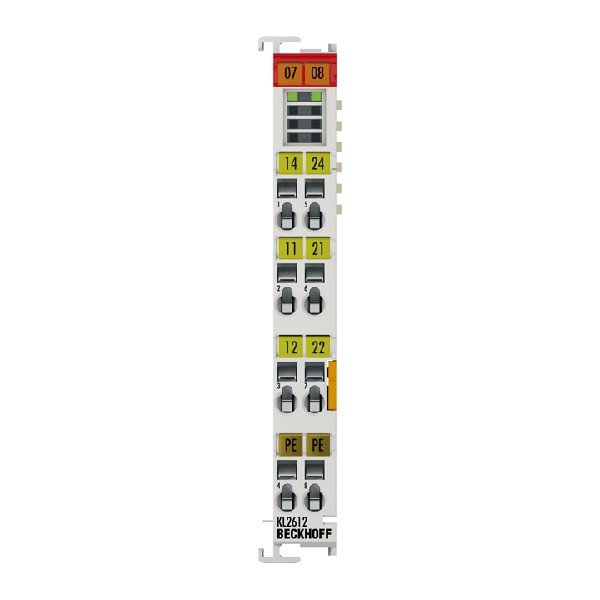 KS2612 BECKHOFF Bus Terminal, 2-channel relay output, 125 V AC, 30 V DC, 0.5 A AC, 2 A DC, pluggable wiring