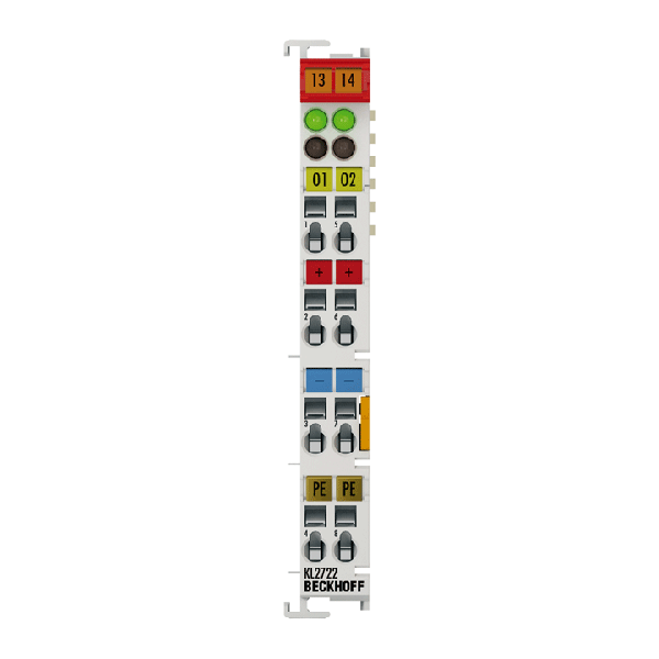 KS2722 BECKHOFF Bus Terminal, 2-channel triac output, 12...230 V AC, 1 A, pluggable wiring