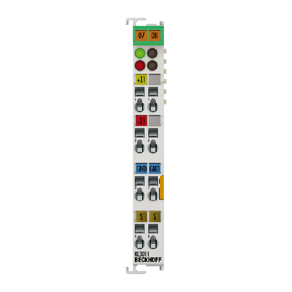 KS3011 BECKHOFF Bus Terminal, 1-channel analog input, current, 0…20 mA, 12 bit, differential, pluggable wiring