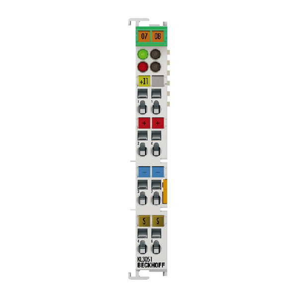 KS3051 BECKHOFF Bus Terminal, 1-channel analog input, current, 4…20 mA, 12 bit, single-ended, pluggable wiring