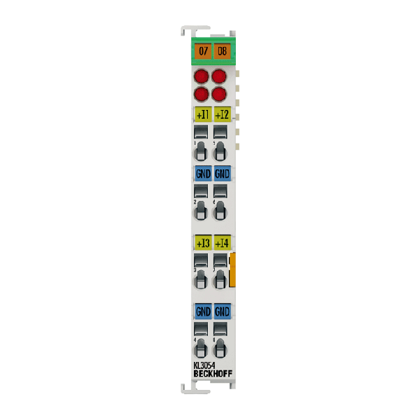 KS3054 BECKHOFF Bus Terminal, 4-channel analog input, current, 4…20 mA, 12 bit, single-ended, pluggable wiring