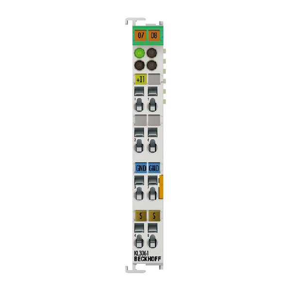 KS3061 BECKHOFF Bus Terminal, 1-channel analog input, voltage, 0…10 V, 12 bit, single-ended, pluggable wiring