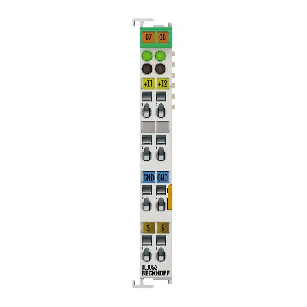 KS3062 BECKHOFF Bus Terminal, 2-channel analog input, voltage, 0…10 V, 12 bit, single-ended, pluggable wiring