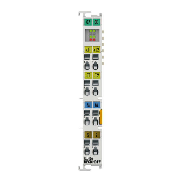 KS3162 BECKHOFF Bus Terminal, 2-channel analog input, voltage, 0…10 V, 16 bit, differential, high-precision, pluggable wiring