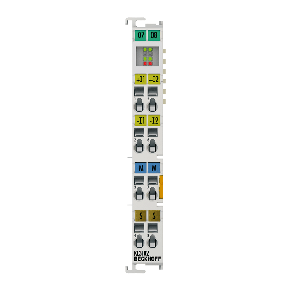 KS3182 BECKHOFF Bus Terminal, 2-channel analog input, voltage, ±2 V, 16 bit, differential, high-precision, pluggable wiring