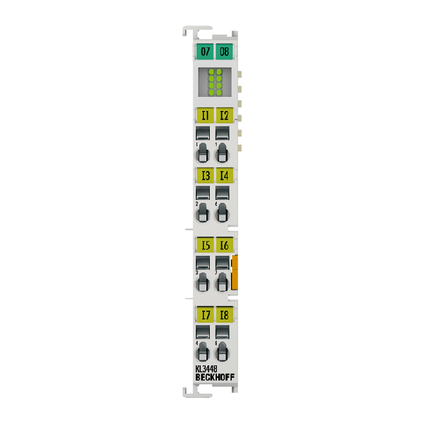 KS3448 BECKHOFF Bus Terminal, 8-channel analog input, current, 0…20 mA, 12 bit, single-ended, pluggable wiring