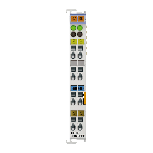 KS4132 BECKHOFF Bus Terminal, 2-channel analog output, voltage, ±10 V, 16 bit, differential, pluggable wiring