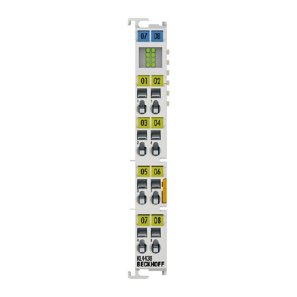 KS4438 BECKHOFF Bus Terminal, 8-channel analog output, voltage, ±10 V, 12 bit, single-ended, pluggable wiring