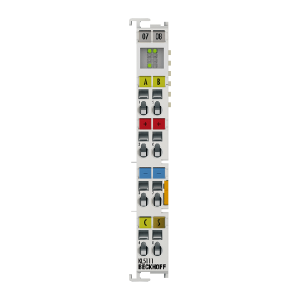 KS5111 BECKHOFF Bus Terminal, 1-channel encoder interface, incremental, 24 V DC HTL, 250 kHz, pluggable wiring