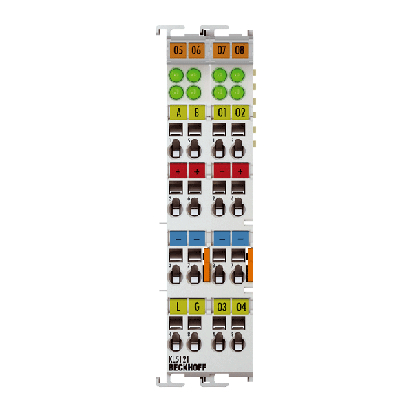 KS5121 BECKHOFF Bus Terminal, 1-channel encoder interface, incremental, 24 V DC HTL, 250 kHz, with 4 x digital output 24 V DC, linear path control, pluggable wiring